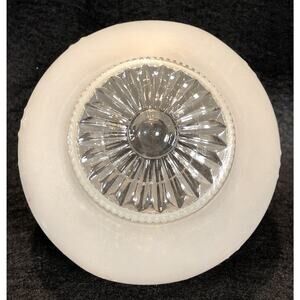 Vintage Frosted Clear Glass Ceiling Light Shade Embossed Floral 3 1/8" Diameter